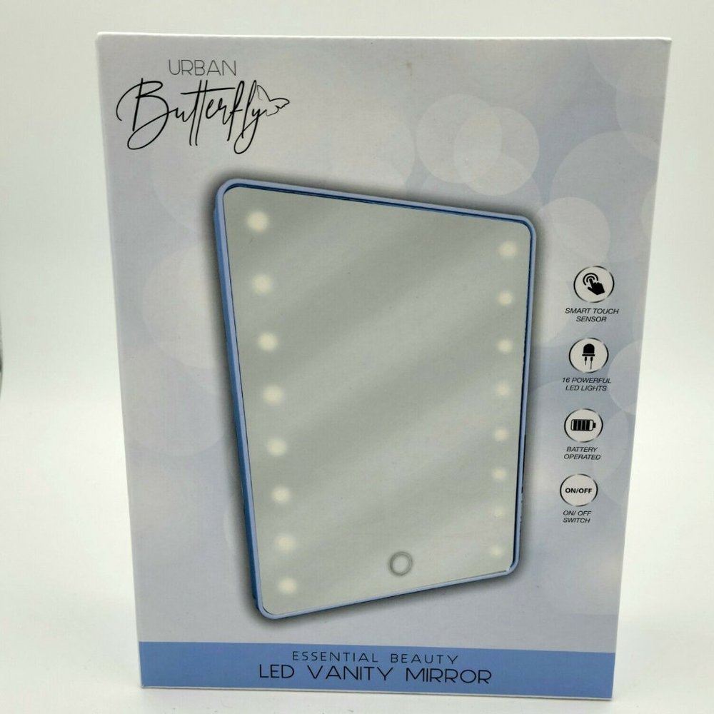 VANITY MIRROR WITH 16 LED LIGHTS AND SMART TOUCH SENSOR Light Blue
